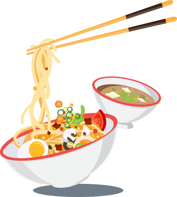 Bowl of Ramen with Miso Soup