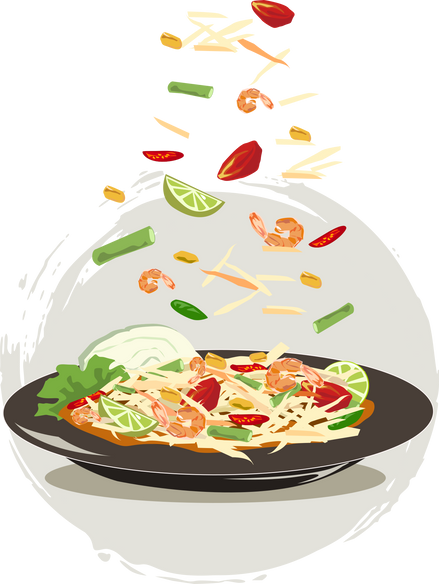 Papaya Salad Illustration